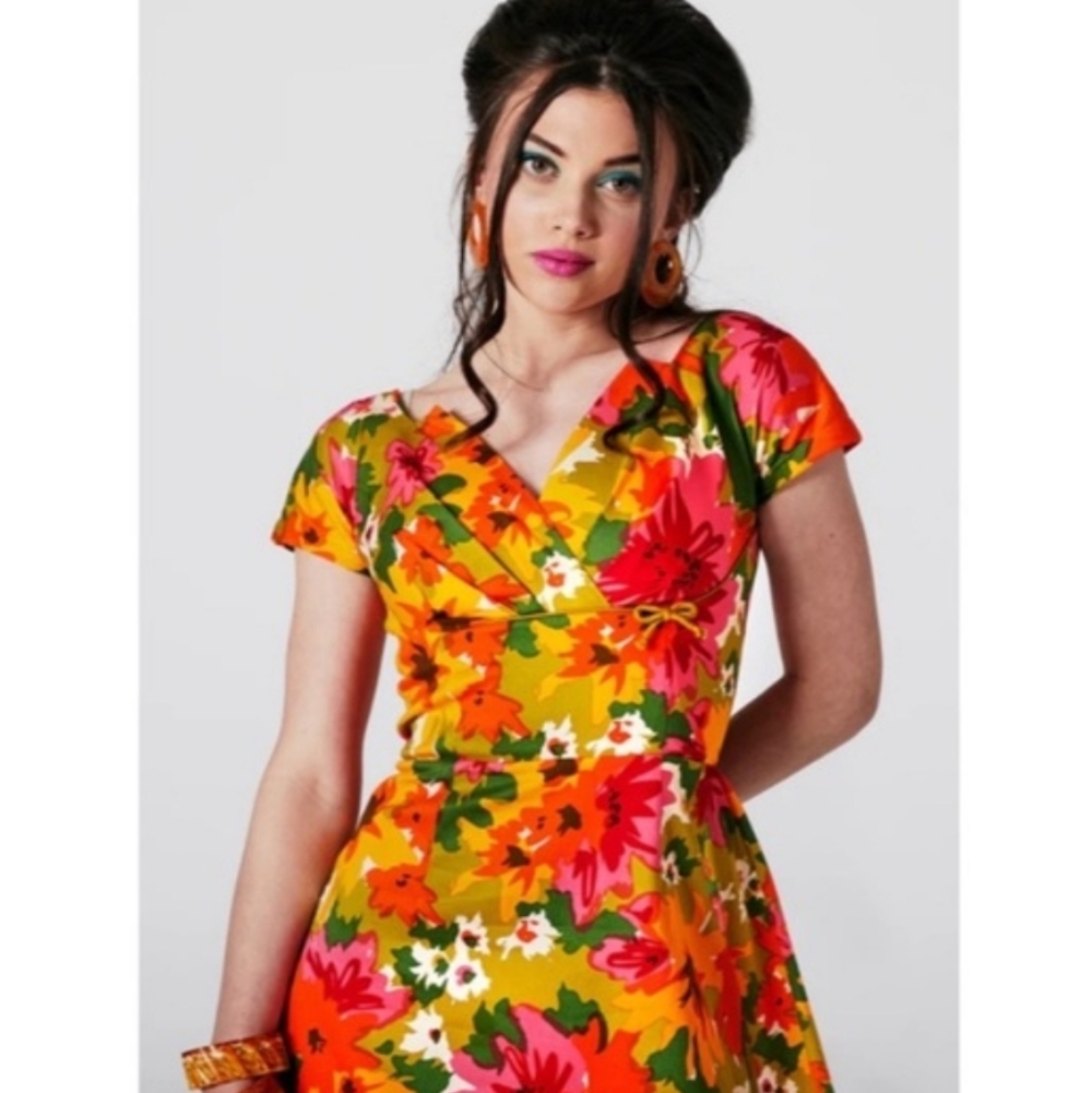 Trashy Diva Day Glow Floral Midi Dress - Multicolor